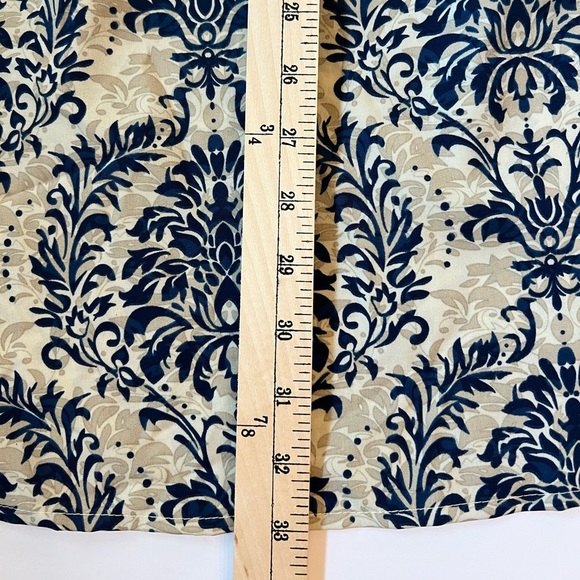 Cupshe Asymmetrical One Shoulder Pleated Blue Damask and Cream Mini Dress Large - Picture 13 of 14